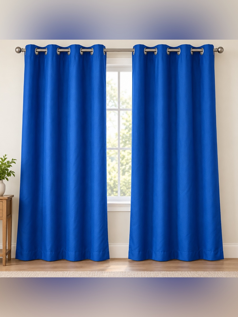 Royal Blue Grommet Curtains – 2 Panels – More Available